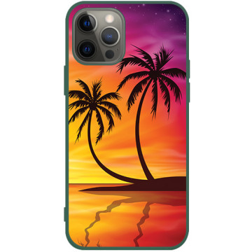 Phone case - casey Soft Flex Design - Holiday - Palm trees at sunset - green