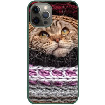 Phone case - casey Soft Flex Design - Christmas gift - Cat in sweater - green