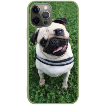 Phone case - casey Soft Flex Design - Funny Animals - Funny Pug - khaki