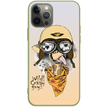Phone case - casey Soft Flex Design - Funny Animals - Giraffe glasses - khaki