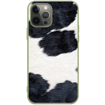 Phone case - casey Soft Flex Design - Animal Pattern - White-black cow - khaki