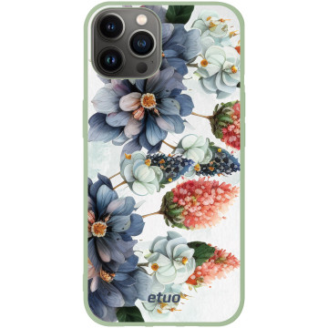Etui na telefon - casey Soft Flex Design - Bloom & Buzz - Blue flowers - khaki