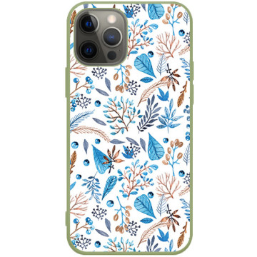Phone case - casey Soft Flex Design - Folk & Dreamcatcher - Leaves and berries - khaki