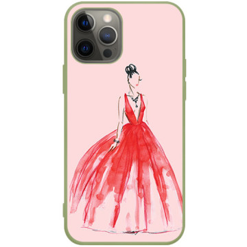 Phone case - casey Soft Flex Design - Fashion - Red dress - khaki