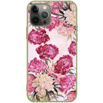 Phone case - casey Soft Flex Design - Floral Case - Peonies - khaki