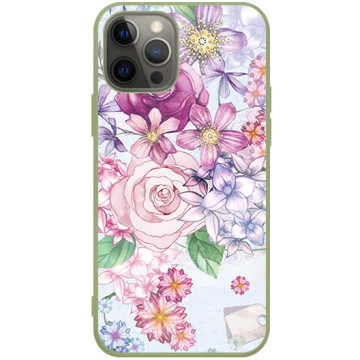 Phone case - casey Soft Flex Design - Floral Case - A bouquet of flowers - khaki