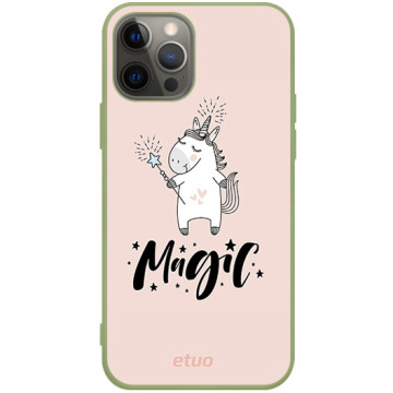Phone case - casey Soft Flex Design - Forever Young - Magic unicorn - khaki