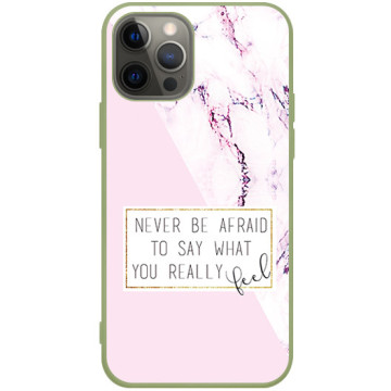 Phone case - casey Soft Flex Design - Chic Design - Never Be Afraid - khaki