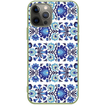 Phone case - casey Soft Flex Design - Folk - Lowicz flowers - khaki