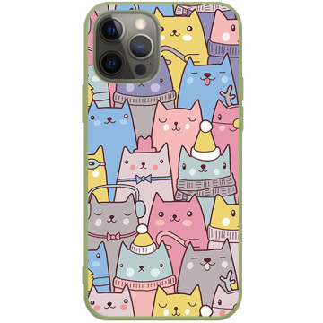 Phone case - casey Soft Flex Design - Saint Nicholas Gift - Santa Claus cats - khaki