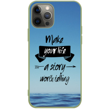 Phone case - casey Soft Flex Design - The sentence - Make your life story - khaki