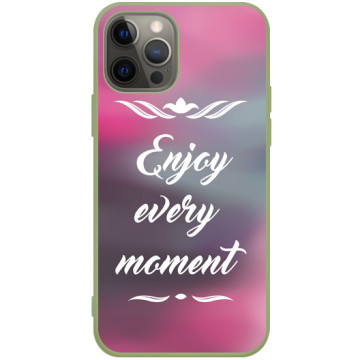Phone case - casey Soft Flex Design - The sentence - Enjoy every moment - khaki