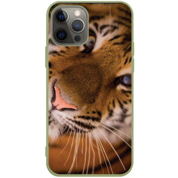 Phone case - casey Soft Flex Design - Tiger - Tiger Head - khaki