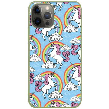 Phone case - casey Soft Flex Design - Unicorn - Pink Unicorns - khaki