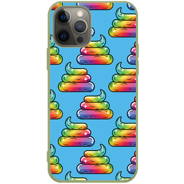 Phone case - casey Soft Flex Design - Unicorn - Rainbow poop - khaki