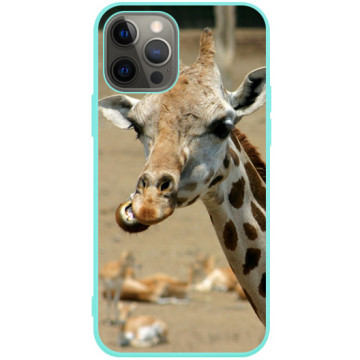 Phone case - casey Soft Flex Design - Funny Animals - Funny Giraffe - mint