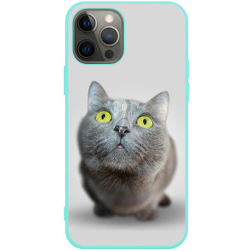 Phone case - casey Soft Flex Design - Funny Animals - Funny cat - mint