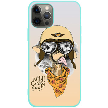 Phone case - casey Soft Flex Design - Funny Animals - Giraffe glasses - mint