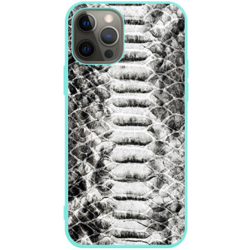 Phone case - casey Soft Flex Design - Animal Pattern - Monochrome snake - mint