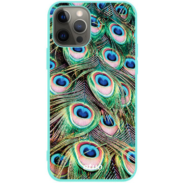 Phone case - casey Soft Flex Design - Animal Pattern - Peacock eye - mint