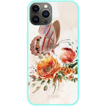 Etui na telefon - casey Soft Flex Design - Bloom & Buzz - Butterfly among the flowers - miętowy