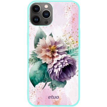 Etui na telefon - casey Soft Flex Design - Bloom & Buzz - Purple summer flowers - miętowy