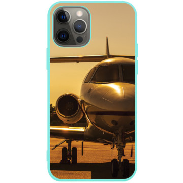Phone case - casey Soft Flex Design - Gift for boyfriend - Airplane at the airport - mint