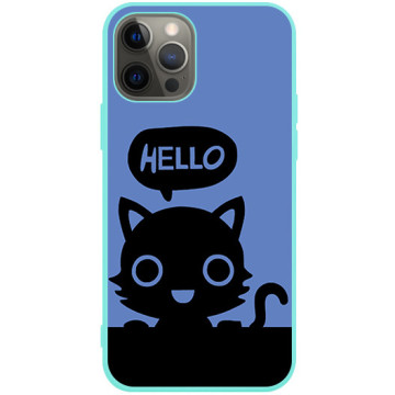 Phone case - casey Soft Flex Design - Case with cat - Hello kitty - mint