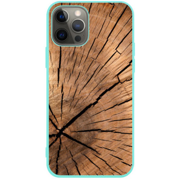 Phone case - casey Soft Flex Design - Wood - Wood grain - mint