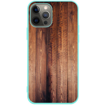 Phone case - casey Soft Flex Design - Wood - Wooden boards - mint