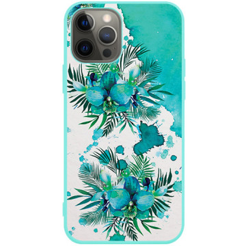 Phone case - casey Soft Flex Design - Floral Case - Turquoise orchid - mint