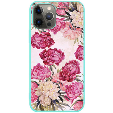 Phone case - casey Soft Flex Design - Floral Case - Peonies - mint