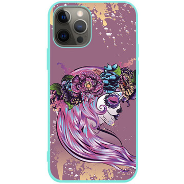 Phone case - casey Soft Flex Design - Floral Case - Folk flowers - mint