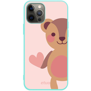 Phone case - casey Soft Flex Design - Forever Young - Cute bear - mint