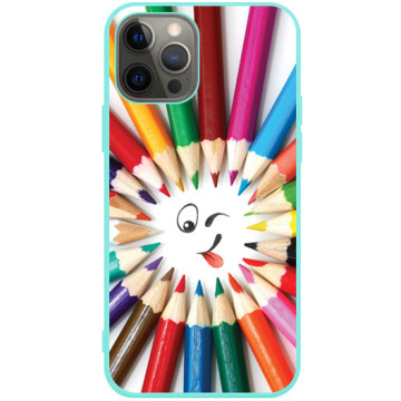 Phone case - casey Soft Flex Design - Gift for Children's Day - Colored pencils - mint