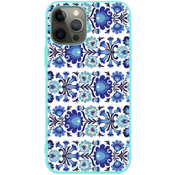 Phone case - casey Soft Flex Design - Folk - Lowicz flowers - mint