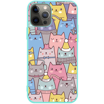 Phone case - casey Soft Flex Design - Saint Nicholas Gift - Santa Claus cats - mint