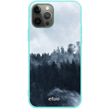 Phone case - casey Soft Flex Design - Natural - Mountain forest - mint