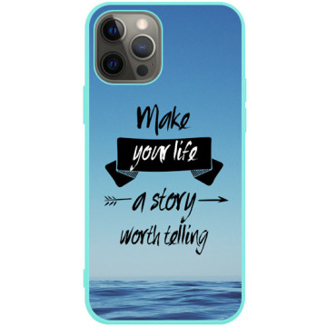 Phone case - casey Soft Flex Design - The sentence - Make your life story - mint
