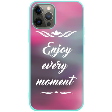 Phone case - casey Soft Flex Design - The sentence - Enjoy every moment - mint