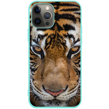 Phone case - casey Soft Flex Design - Tiger - Tiger look - mint