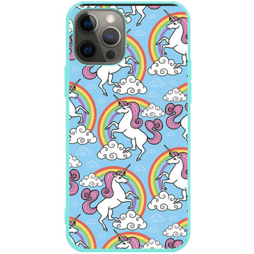Phone case - casey Soft Flex Design - Unicorn - Pink Unicorns - mint