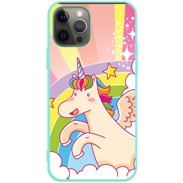 Phone case - casey Soft Flex Design - Unicorn - Unicorn with rainbow - mint