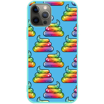Phone case - casey Soft Flex Design - Unicorn - Rainbow poop - mint