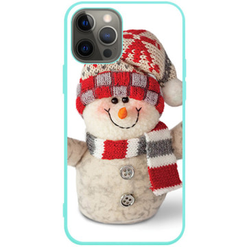 Phone case - casey Soft Flex Design - Christmas gift - Snowman - mint