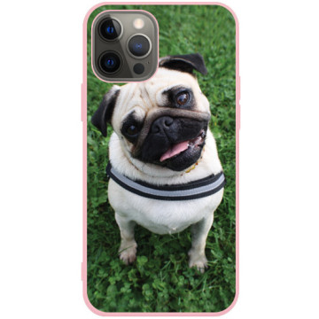 Phone case - casey Soft Flex Design - Funny Animals - Funny Pug - pink