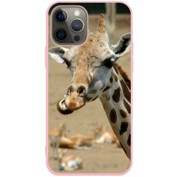 Phone case - casey Soft Flex Design - Funny Animals - Funny Giraffe - pink