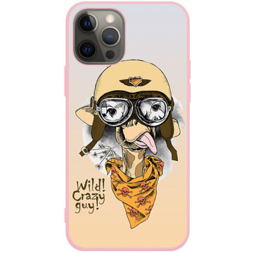 Phone case - casey Soft Flex Design - Funny Animals - Giraffe glasses - pink