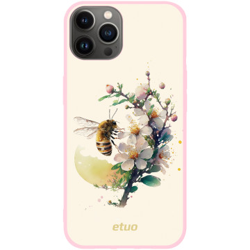 Etui na telefon - casey Soft Flex Design - Bloom & Buzz - Bee and flowers - różowy