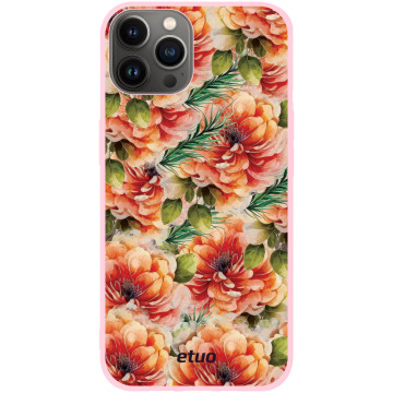 Etui na telefon - casey Soft Flex Design - Bloom & Buzz - Orange flower pattern - różowy